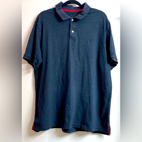 Izod Polo Shirt Men's Short Sleeve 100% Polyester Blue Striped. Not sure size. - Picture 1 of 7